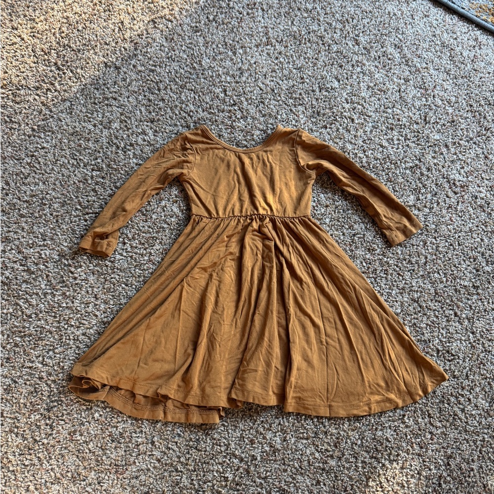 Kyte baby twirl dress brown 2T
